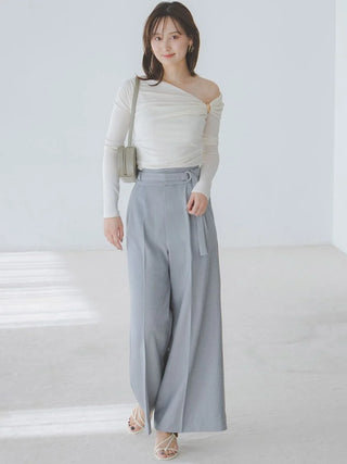 Metal Detail Draped Knit Pullover