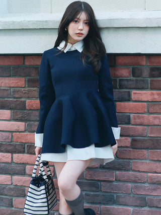 Shirt-Layered Knit Tunic