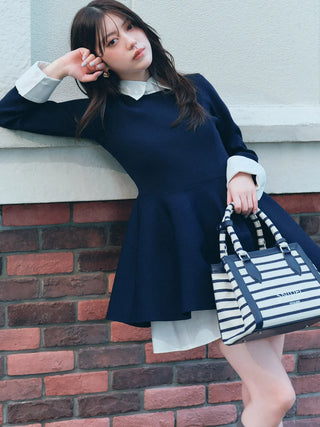 Shirt-Layered Knit Tunic