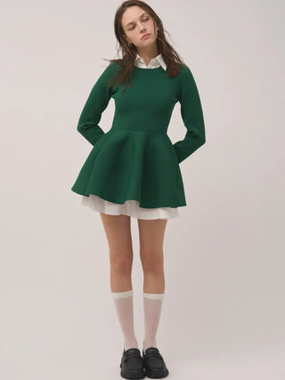 Shirt-Layered Knit Tunic