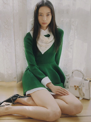 Shirt-Layered Knit Tunic