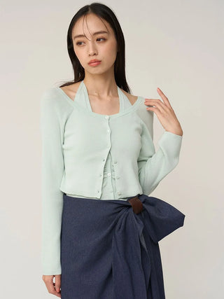 Halter Camisole & Cardigan Set
