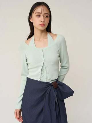 Halter Camisole & Cardigan Set