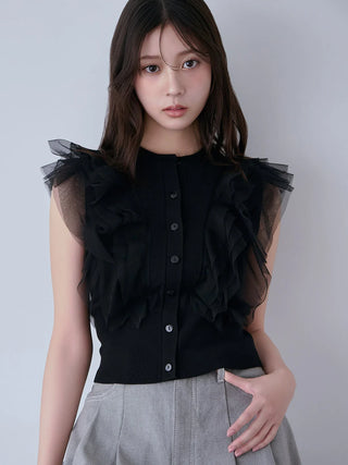Tulle Ruffle Crew Knit