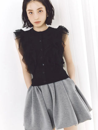 Tulle Ruffle Crew Knit