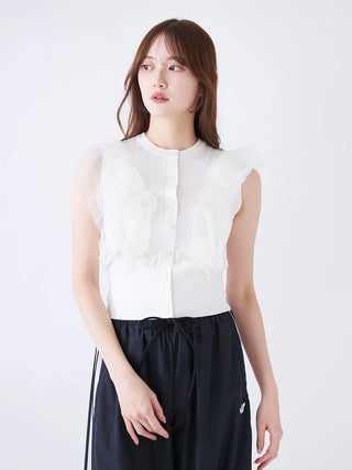 Tulle Ruffle Crew Knit