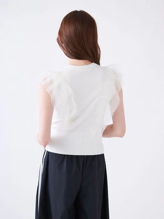 Tulle Ruffle Crew Knit