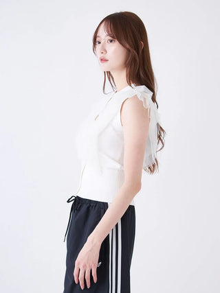 Tulle Ruffle Crew Knit