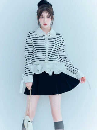 Shirt-Docking Hem Volume Knit Pullover