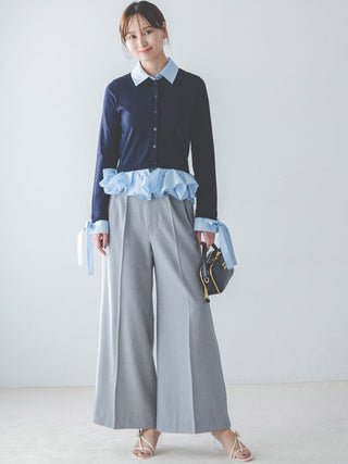 Shirt-Docking Hem Volume Knit Pullover