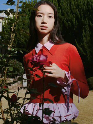 Shirt-Docking Hem Volume Knit Pullover