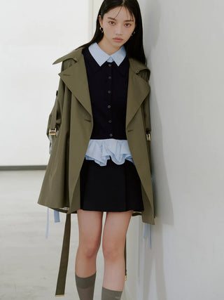 Shirt-Docking Hem Volume Knit Pullover