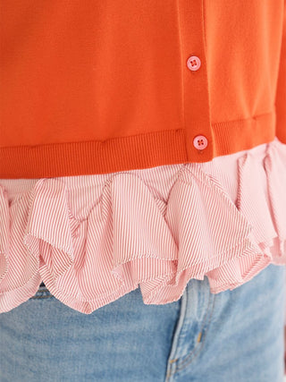 Shirt-Docking Hem Volume Knit Pullover