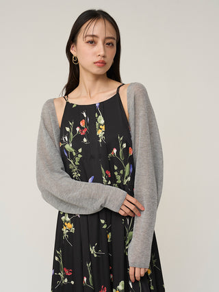 Sheer Rib Knit Bolero Cardigan