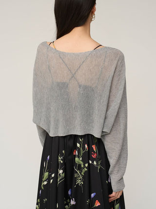 Sheer Rib Knit Bolero Cardigan