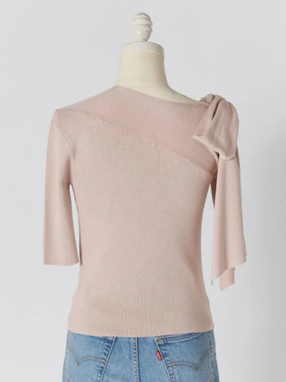Ribbon Shoulder Knit Pullover