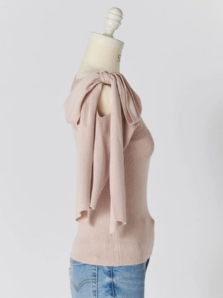 Ribbon Shoulder Knit Pullover