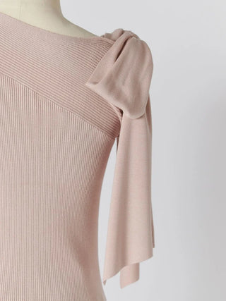 Ribbon Shoulder Knit Pullover
