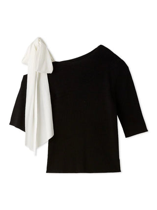 Ribbon Shoulder Knit Pullover