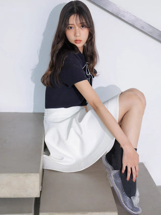 LACOSTE Bow-Tie Polo Knit Top