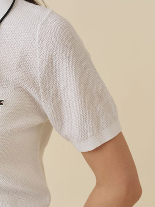 LACOSTE Bow-Tie Polo Knit Top