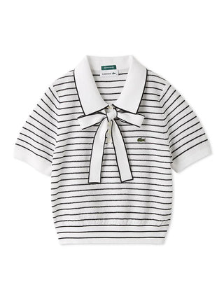 LACOSTE Bow-Tie Polo Knit Top
