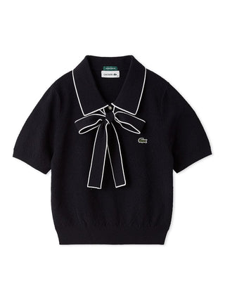 LACOSTE Bow-Tie Polo Knit Top