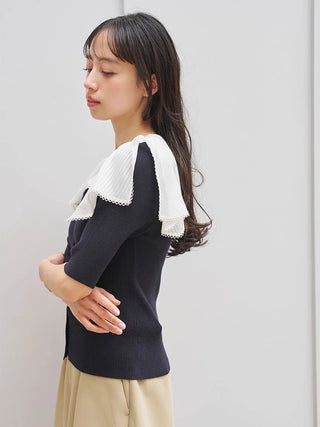 Color Detail Knit Pullover