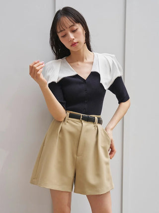 Color Detail Knit Pullover