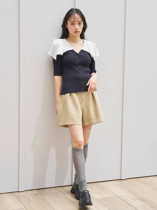 Color Detail Knit Pullover