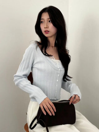 Lace Trim Knit Ensemble