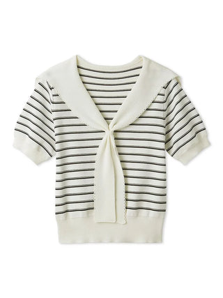 Cool-Touch Sailor Collar Knit Top