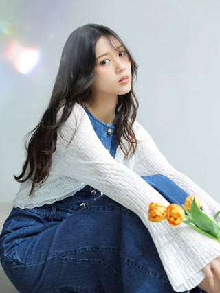 Lace Trim Cropped Cardigan