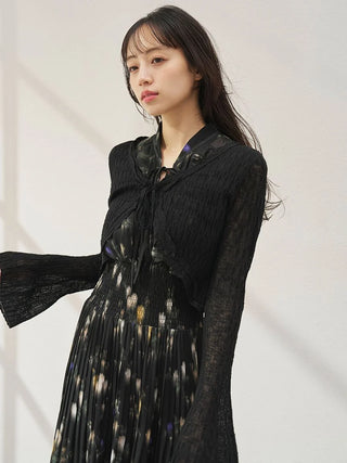 Lace Trim Cropped Cardigan