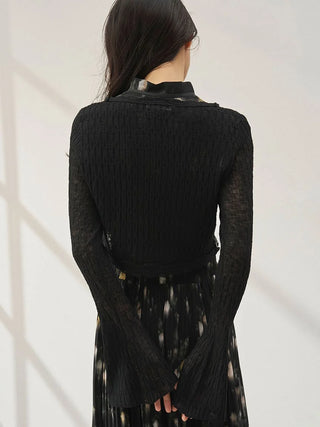 Lace Trim Cropped Cardigan