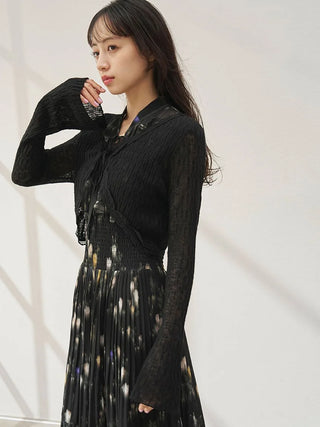 Lace Trim Cropped Cardigan