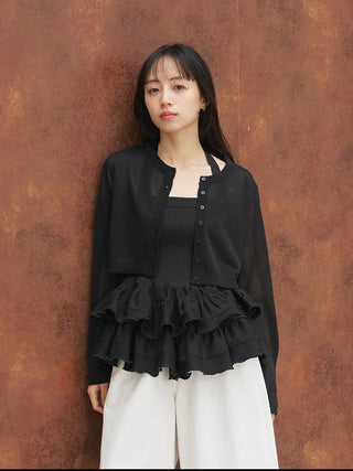 Basic Compact Sheer Cardigan