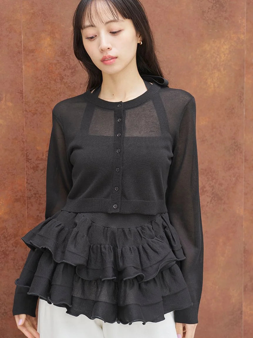 Basic Compact Sheer Cardigan – SNIDEL Basic Compact Sheer Cardigan – SNIDEL