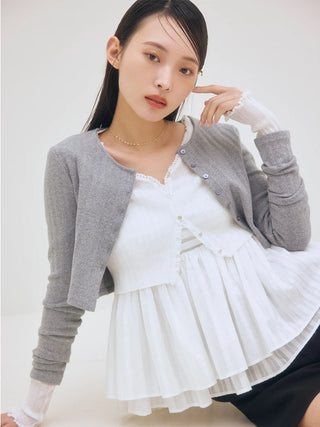 Lace-Trim Sheer Cardigan
