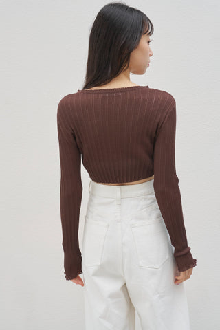 Lace-Trim Sheer Cardigan