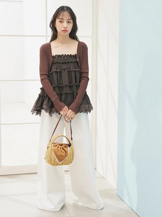 Lace-Trim Sheer Cardigan
