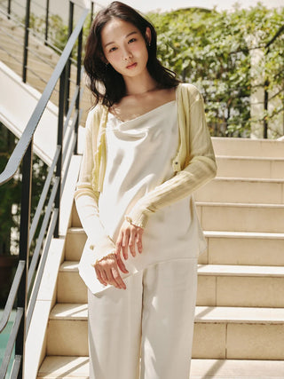 Lace-Trim Sheer Cardigan