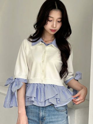 Layered Shirt Knit Top