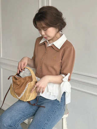 Layered Shirt Knit Top