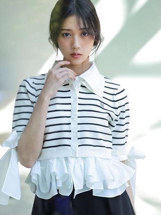 Layered Shirt Knit Top