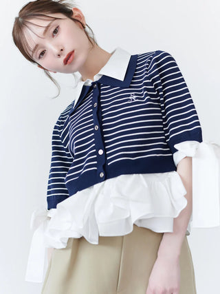 Layered Shirt Knit Top