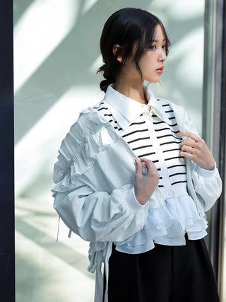 Layered Shirt Knit Top