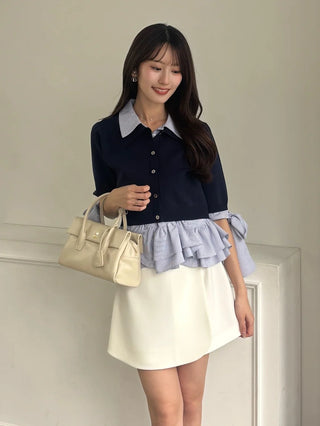 Layered Shirt Knit Top