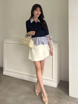 Layered Shirt Knit Top