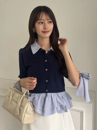 Layered Shirt Knit Top